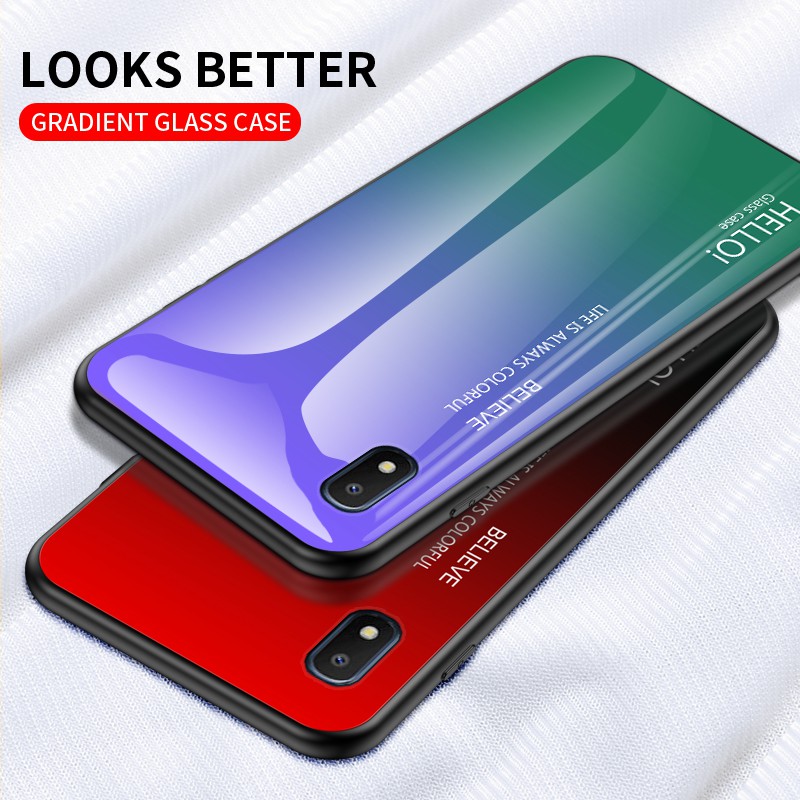 Toughened glass Case For Samsung Galaxy A10 A20 A30 A40 A50 A60 A70 A80 Cover Casing