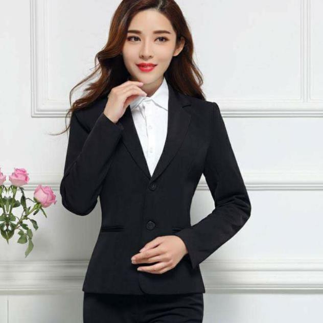 Áo vest nữ công sở tay dài cao cấp LINH CHI  form chuẩn mặc cực tôn dáng có độn vai và túi thật hai bên TD16