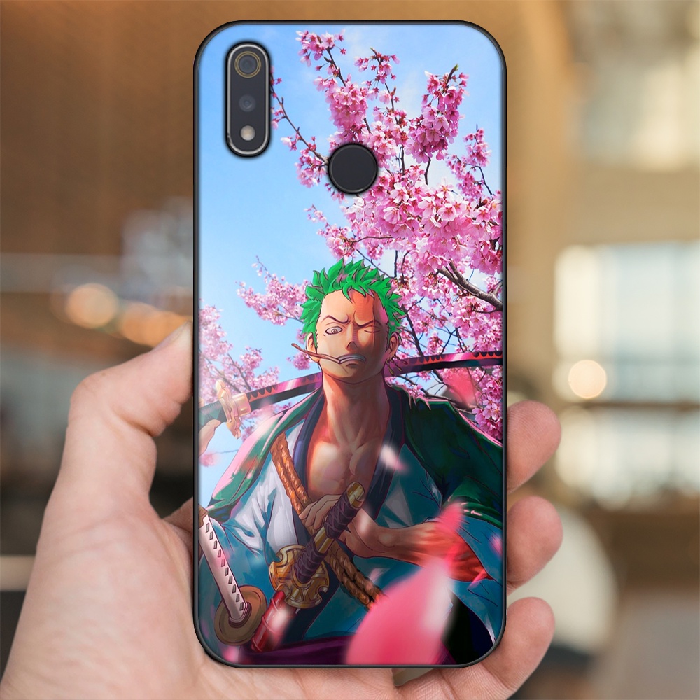 Ốp lưng Realme 3, 3 Pro viền đen in hình Zoro One Piece