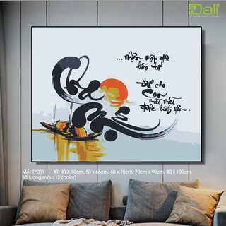 Tranh treo tường tự tô màu số hóa DALI Tranh Thư Pháp Cha Mẹ TP001