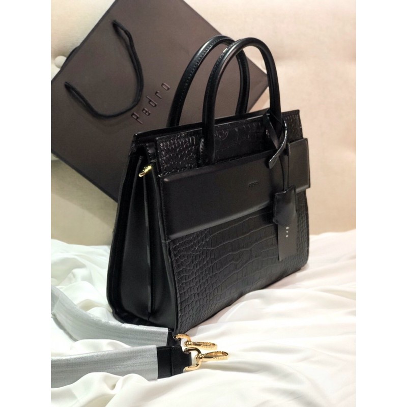 Túi Pedro tay cầm công sơ da rắn