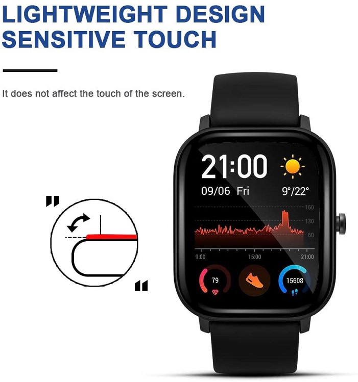 Miếng Dán Màn Hình Cong 3d Cho Đồng Hồ Thông Minh Huami Amazfit Gts 2 / Gts /gts 2e