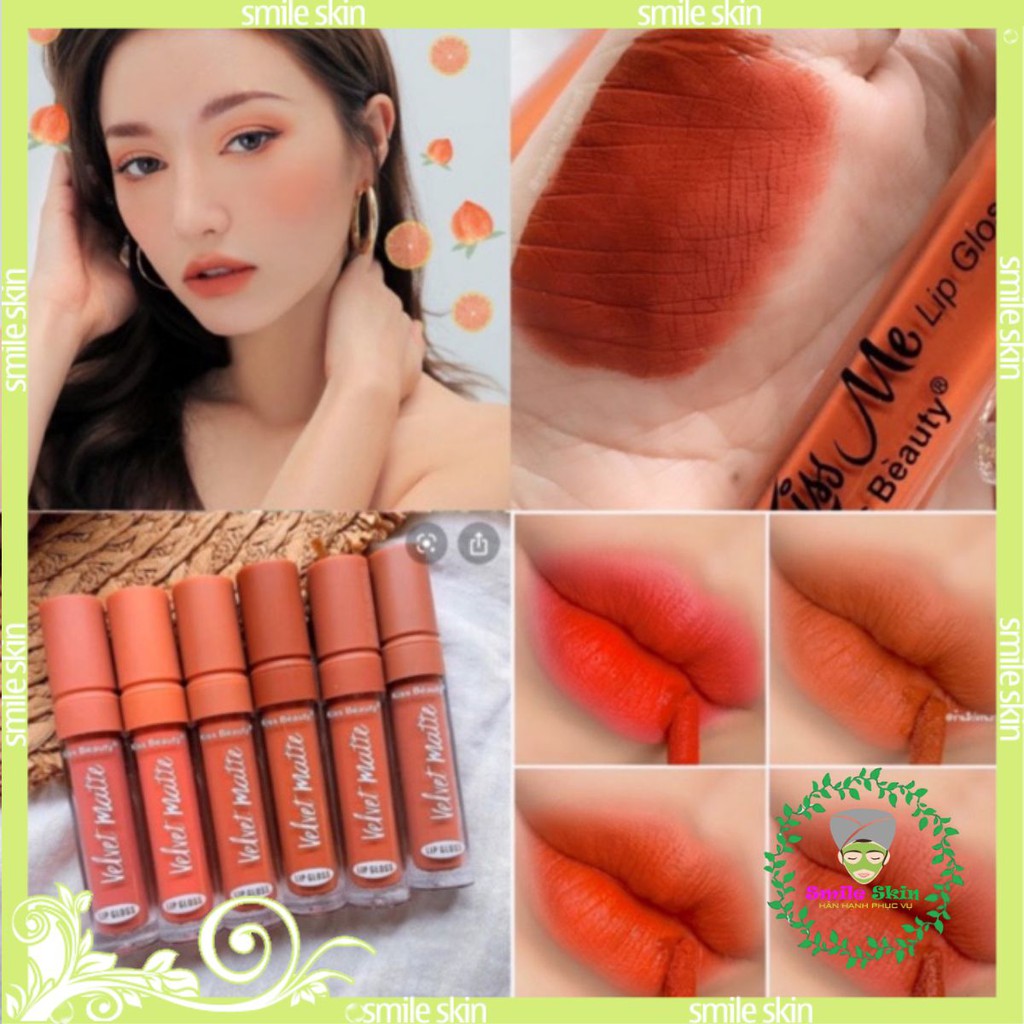 ❤️MS013. Son kem lì kiss beauty matter lover ultra smooth lipgloss tone cam thái ❤️