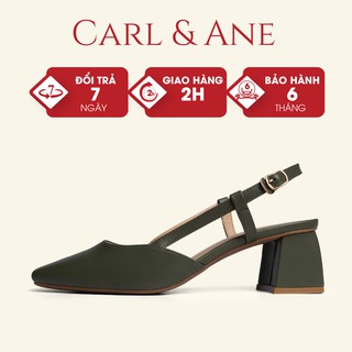 Carl & Ane - Giày cao gót gót vuông cao 5cm màu xanh rêu _ CL003