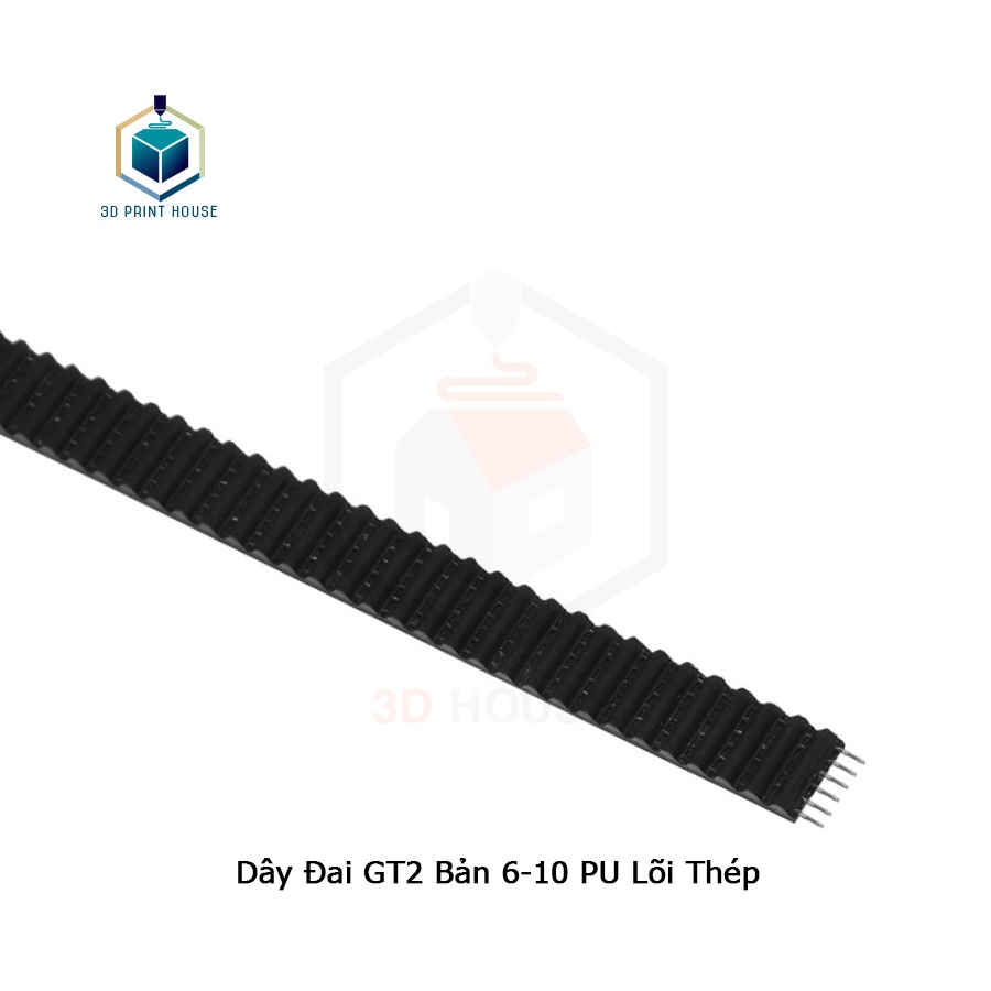 Dây Đai GT2 Bản 6 - 10mm Lõi Thép Cho Máy In 3D (1mét)