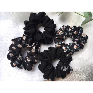 Cột tóc vải scrunchies tone đen