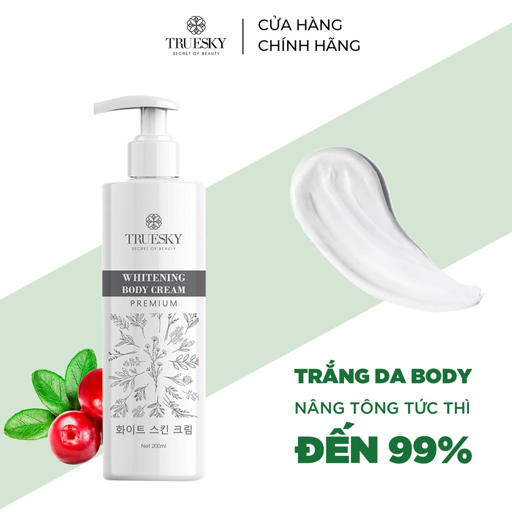 Kem ủ trắng boby cấp tốc Truesky Premium phiên bản cao cấp giúp bật tone ngay lần đầu  200ml - Whitening Body Cream