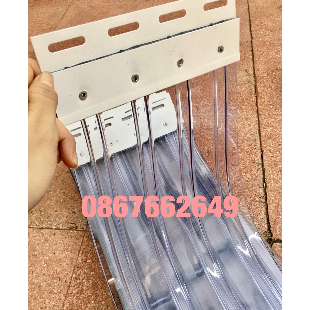 Rèm nhựa PVC 2mm có gân sóng đôi ngăn lanh, cách nhiệt điều hoà (0.95m x c2.3m