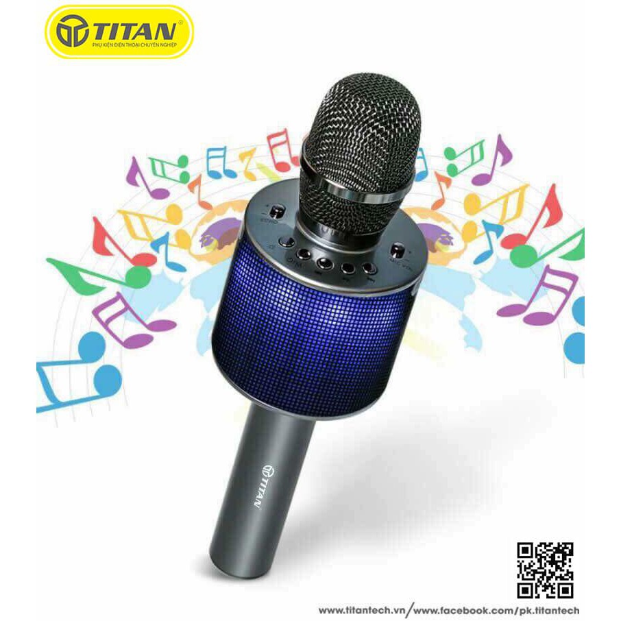 Mic Hát Karaoke Đôi Kết Nối Bluetooth TITAN - M01