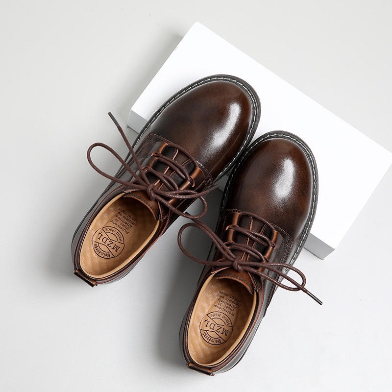 Giày nữ da bò thật vintage cao cấp handmade