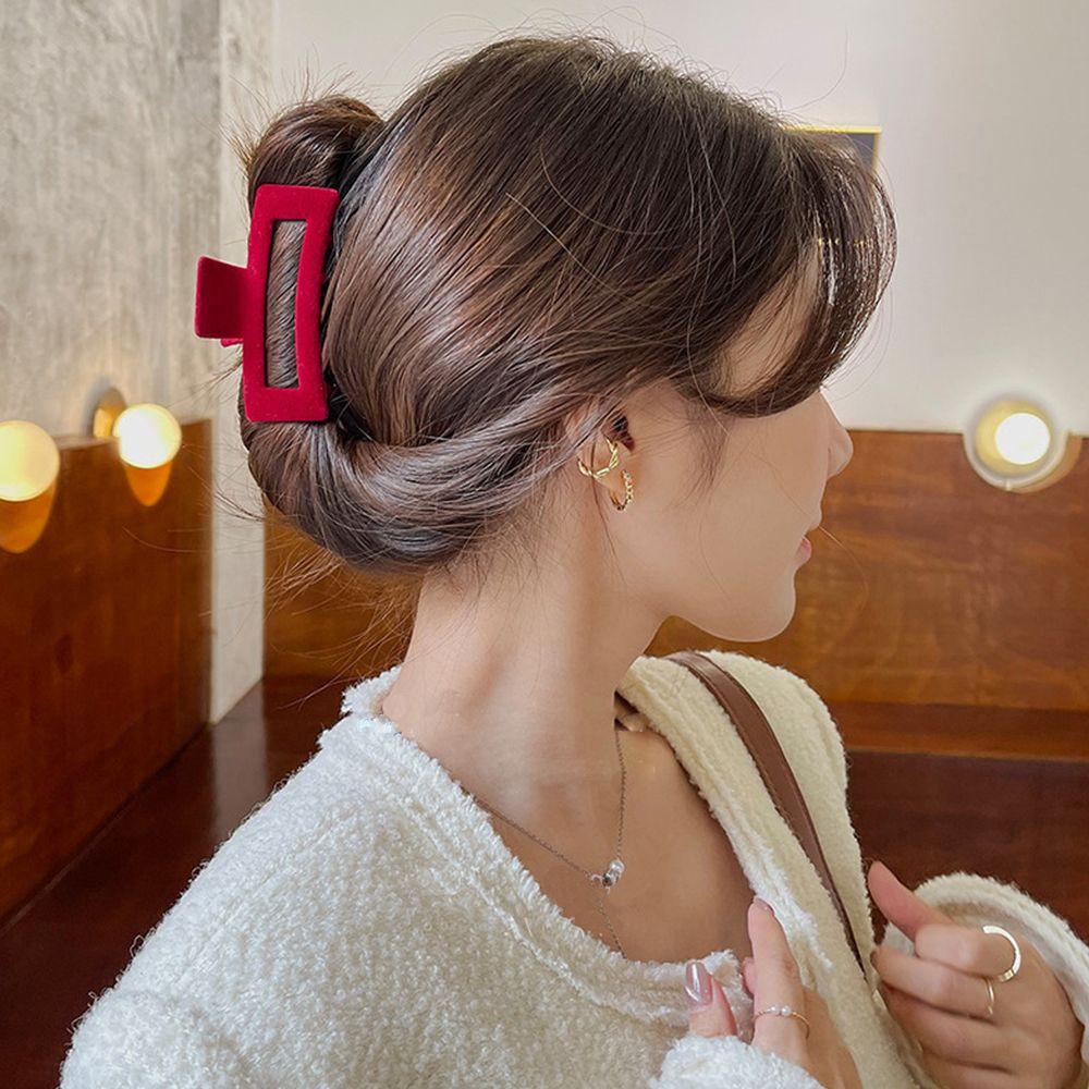 Kẹp Tóc Càng Cua Bằng Hợp Kim Màu Trơn Thời Trang Phong Cách Hàn Quốc WMES15H