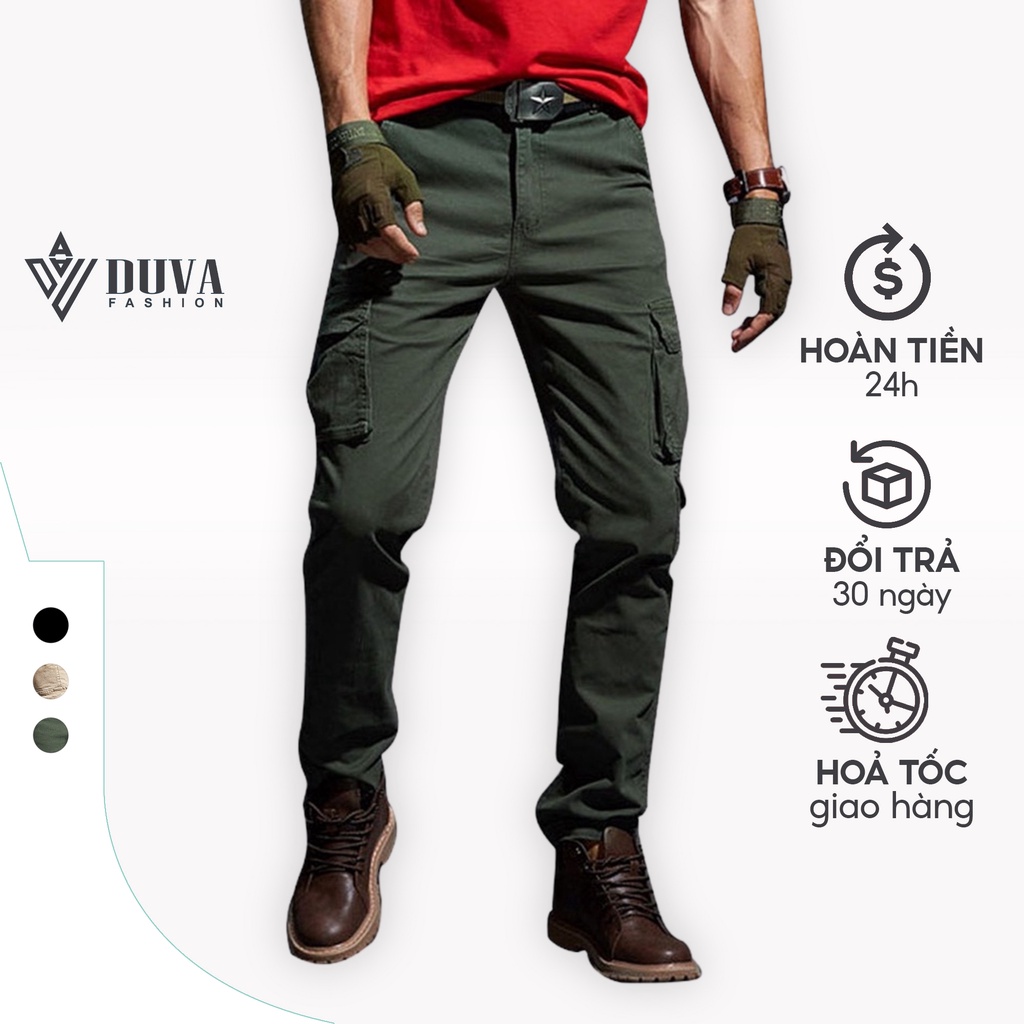 Quần kaki túi hộp nam DUVA phong cách bụi bặm vải bền đẹp mặc thoải mái không bai màu QKK04