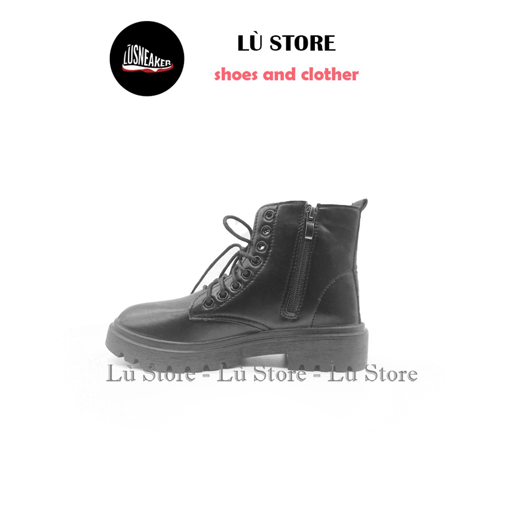 Giày boot nữ ullzang 🧡HÀNG TRUNG🧡 Bốt nữ thời trang màu đen siêu hót [Lù store]