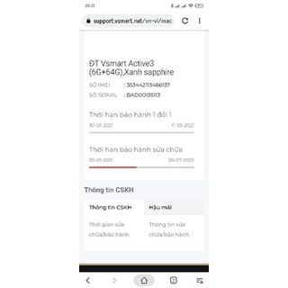 Điện Thoại Vsmart Active 3 6/64G