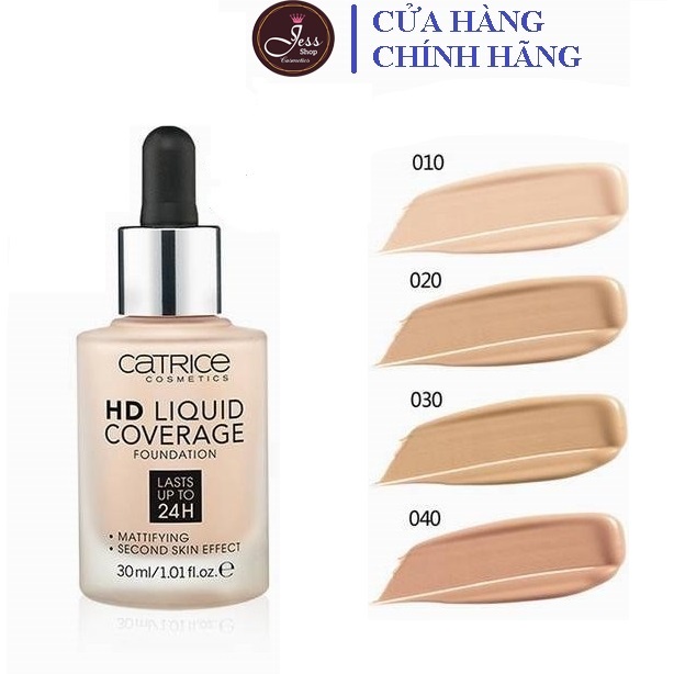 Kem Nền Catrice HD Liquid Coverage Foundation 24h 30ml