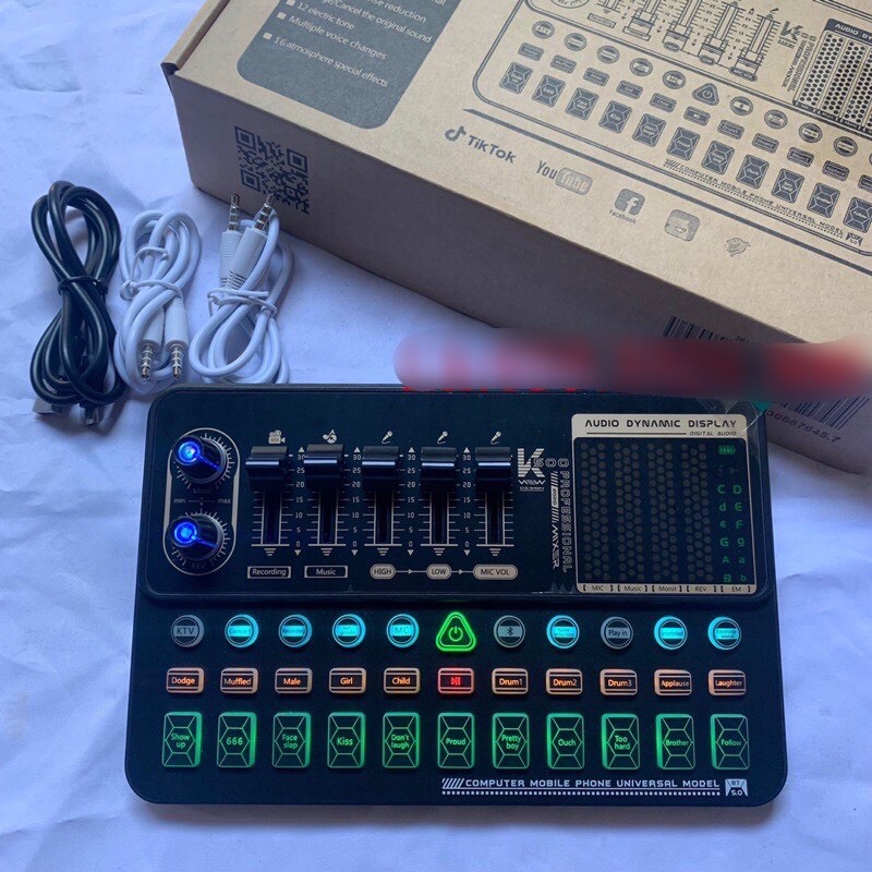 Bộ Mic Thu âm Livestream Card K500-Mới nhất + Mic ISK AT350 kèm chân đế màng lọc âm thanh Cực Hay bảo hành 1 năm