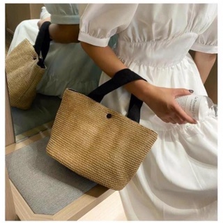 💥HOT HOT💥 TÚI CÓI XINH XẮN CẦM TAY ĐI BIỂN QUAI ĐEN SIZE 30