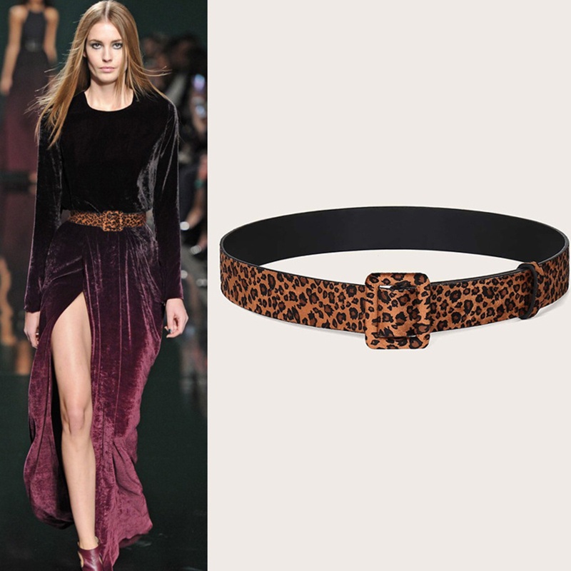 Thắt Lưng Nịt Bụng Họa Tiết Da Báo Khóa Ghim Trang Trí Dành Cho Bạn Nữ