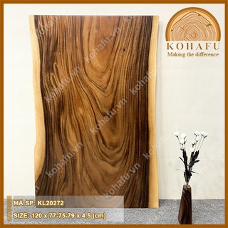 [Mẫu mới] Mặt gỗ me tây nguyên tấm, phù hợp làm bàn ăn 4 người, mặt đẹp vân xinh KL20272
