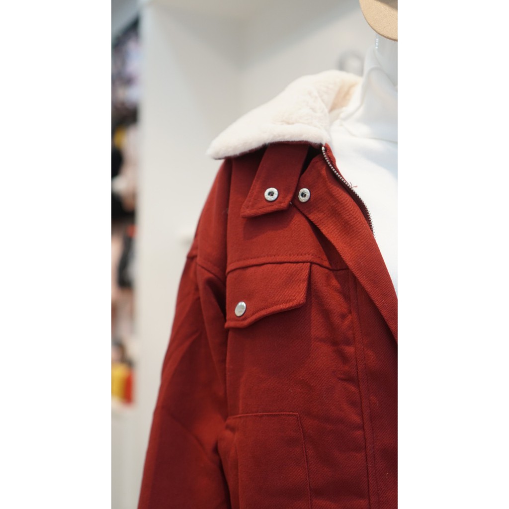 Áo Khoác Kaki Lông Ấm 406 Đỏ - hình thật | BigBuy360 - bigbuy360.vn