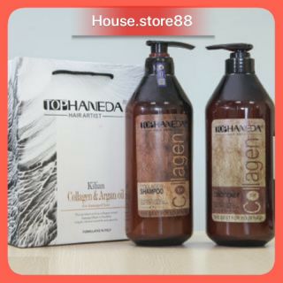 Cặp dầu gội dầu xả phục hồi tóc Haneda colagen 500ml