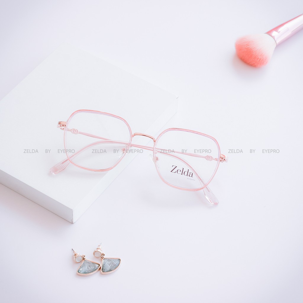 Gọng kính cận nữ, gọng cận nhựa dẻo cốt kim loại, mắt kính vuông Z0571G