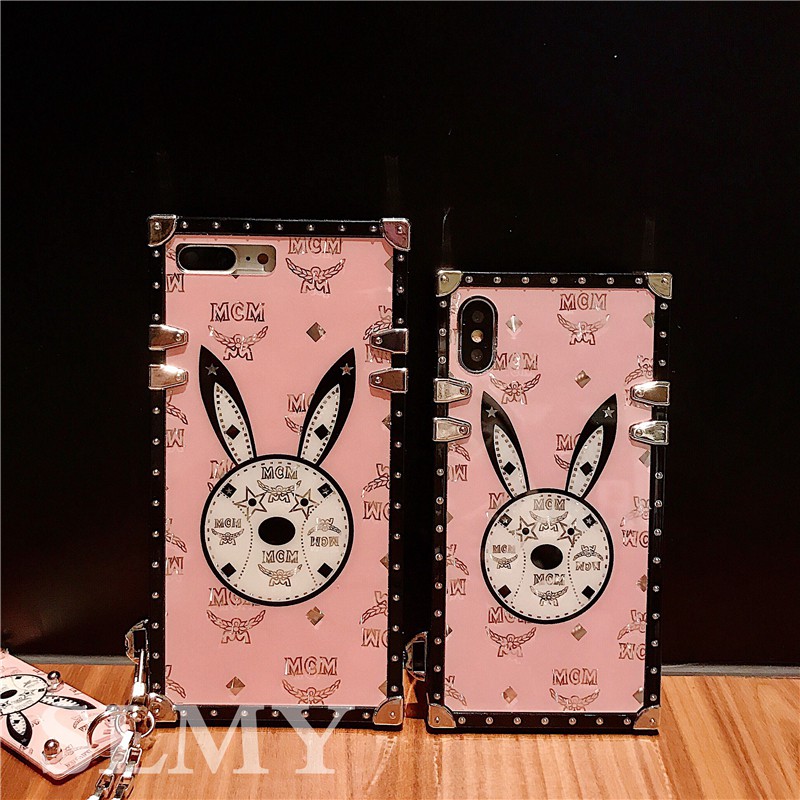 Ốp Điện Thoại Hình Thỏ Hồng Sang Trọng Thời Trang Cho iPhone 11 12 13 14 Pro MAX 6 6S 7 Plus 8 Plus XR XS MAX