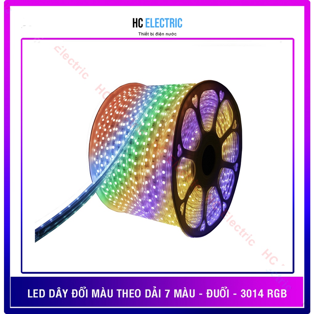 LED DÂY ĐỔI 7 MÀU LED DÂY CHỚP - SÁNG NHIỀU CHẾ ĐỘ  3014 RGB 4 CHÂN -220V