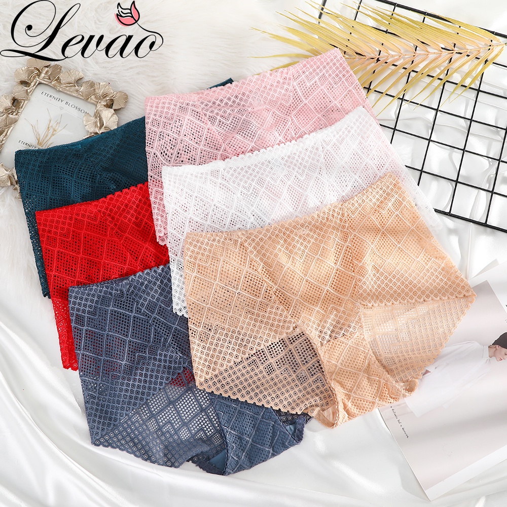 Quần lót Levao lưng vừa vải ren thoáng khí gợi cảm dành cho nữ