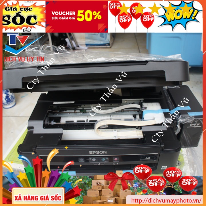 Máy in Epson đa chức năng L360 hàng bền in photocopy scan hàng mới nguyên hộp chạy ổn định