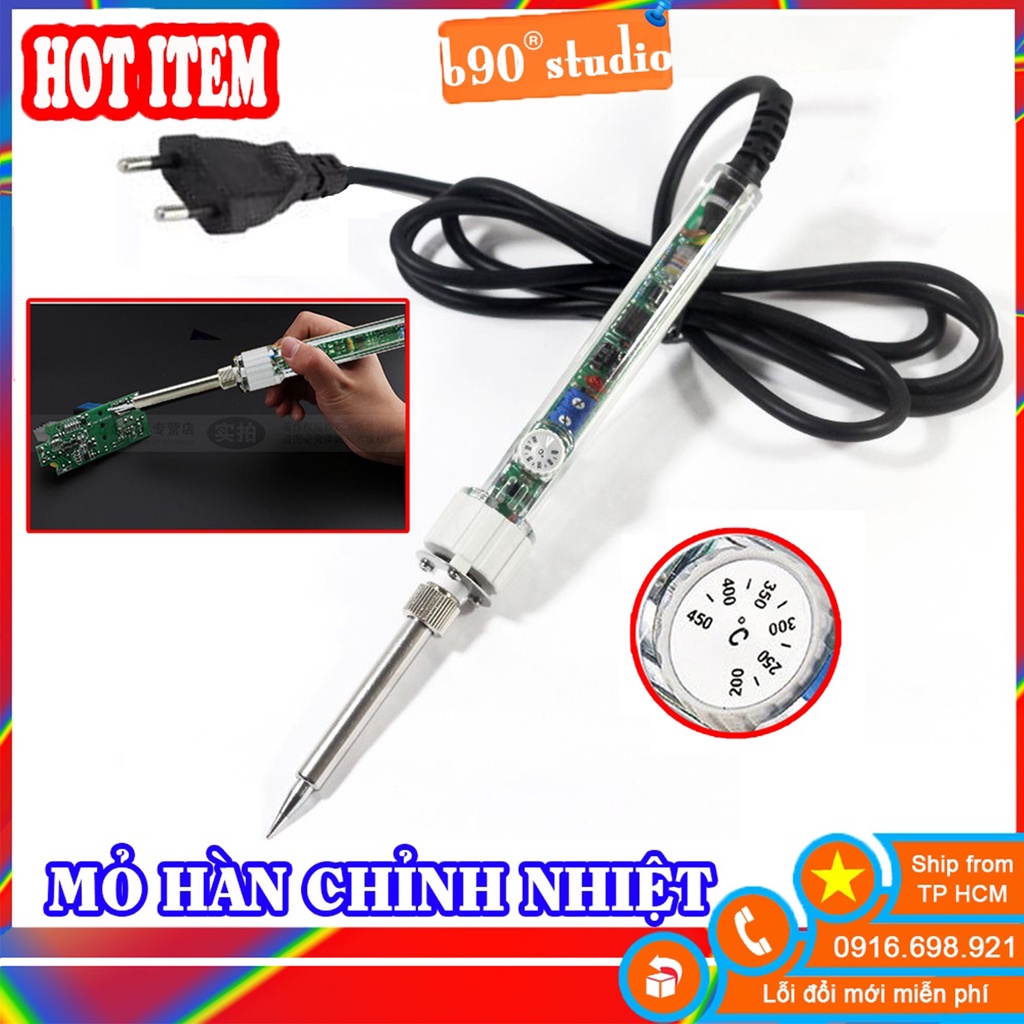 GIÁ SỈ  Mỏ Hàn Trong Suốt NO. 907S Có Thể Điều Chỉnh Nhiệt Độ 60W