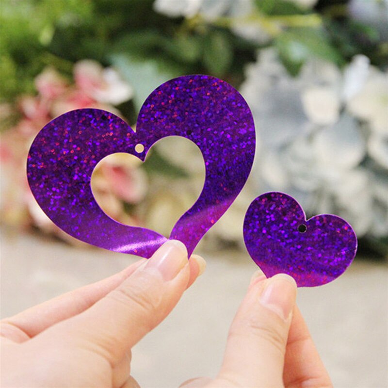 Set 100 Mặt Dây Ruy Băng Tua Rua Hình Trái Tim Trang Trí Tiệc Cưới