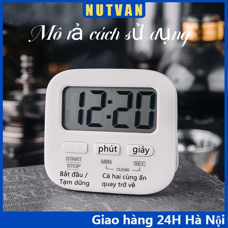 Đồng Hồ Hẹn Giờ Nấu Ăn . Đếm ngược ，Hẹn giờ 99 phút ,Thiết bị pha chế-Đồng hồ hẹn giờ điện tử tiện dụng khi bạn nấu ăn
