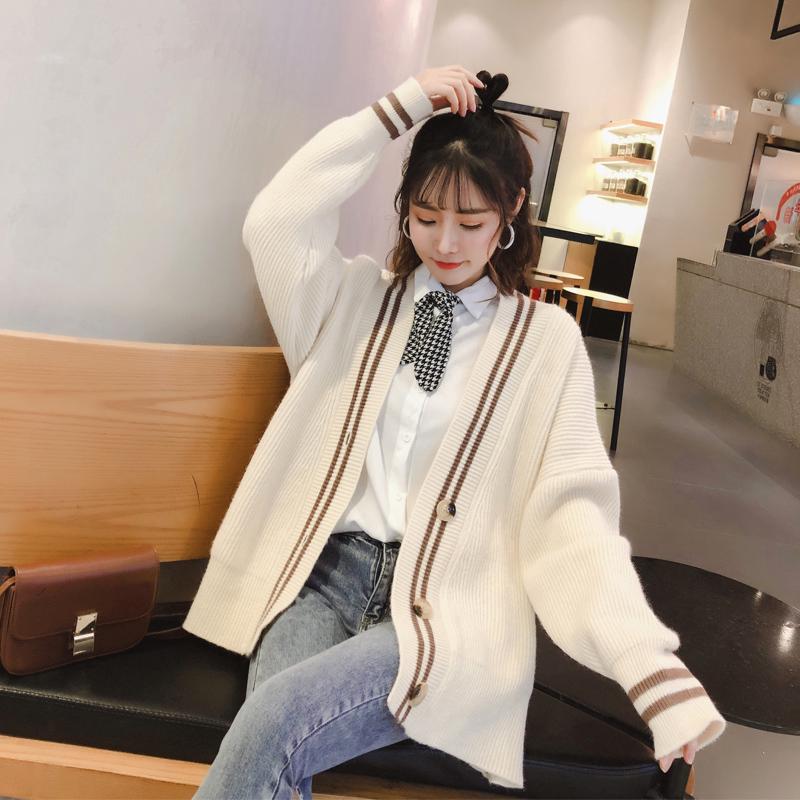 Áo khoác len cardigan dáng rộng màu sắc rực rỡ dành cho nữ