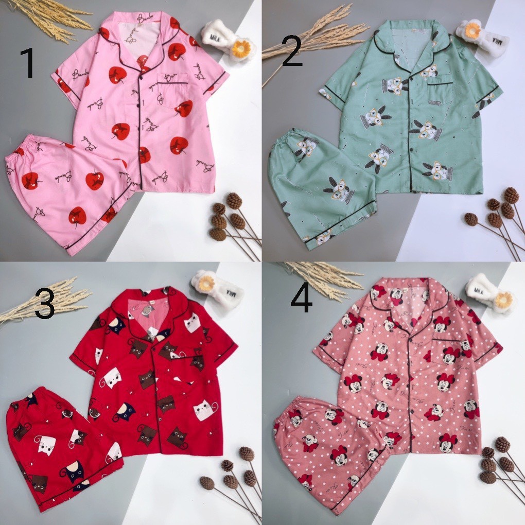Bộ pijama tay cộc quần cộc siêu cute | BigBuy360 - bigbuy360.vn
