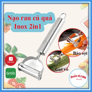 Xả sốc 3 ngày Nạo rau củ quả 2in1 chất liệu inox không gỉ tiện dụng 00867 - Buonrecom