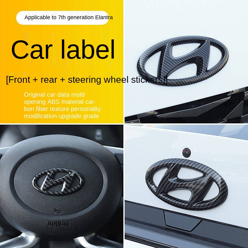 【Ready Stock】 Dedicated To 21 Seventh Generation Hyundai Elantra Car Logo Decorative Sticker Black Warrior Modified Bright Black Exterior Modification Stickers Automobile sticker automobile logo sticker automobile sticker automobile metal sticker P6zC