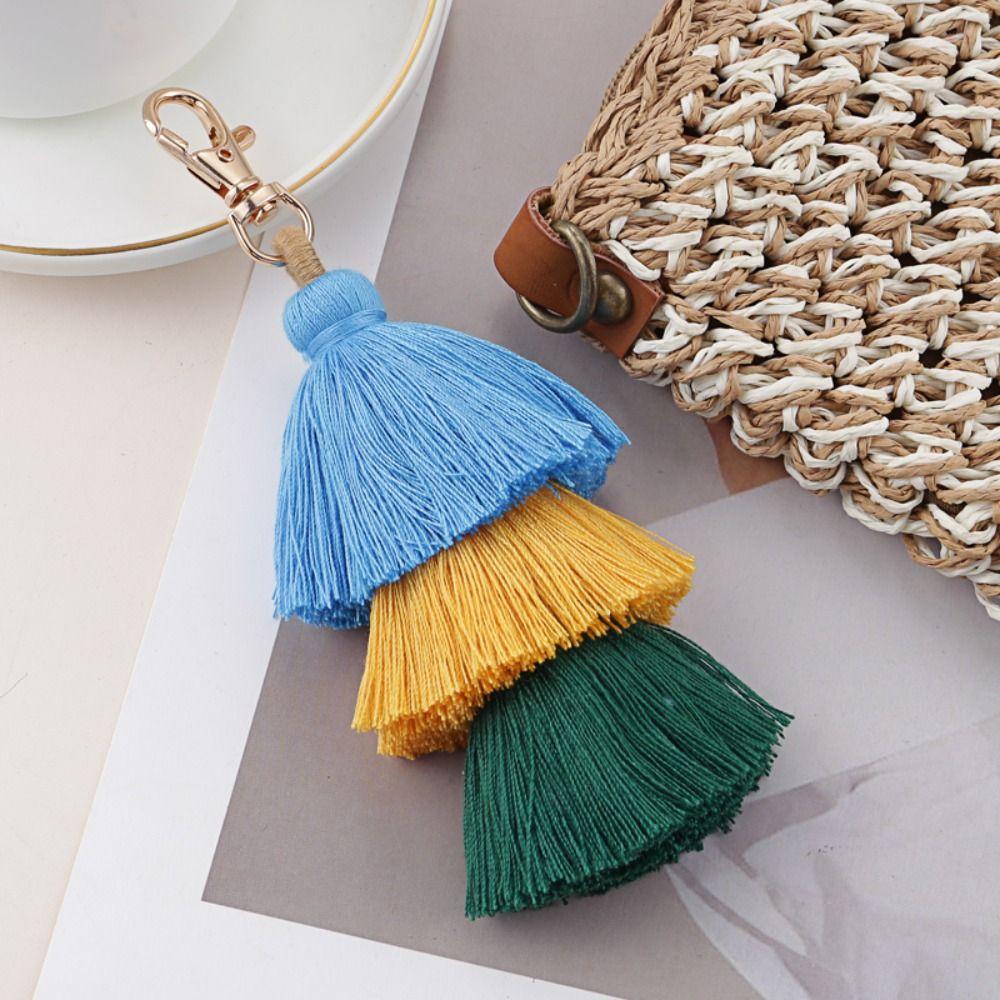 Giá Đỡ Chìa Khóa / Túi Xách Ba Tầng Phối Tua Rua Màu Gradient Thời Trang Cho Nữ