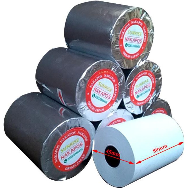 Giấy in hóa đơn nhiệt khổ k80x45mm-in máy ocha,máy k80,máy pos