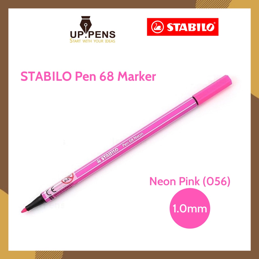 Bút lông màu Stabilo Pen 68 Marker - 1.0mm - Màu hồng dạ quang (Neon Pink - 056)