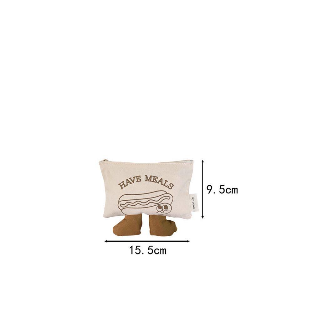 Túi Canvas Đựng Tiền Xu / Tai Nghe Chống Thấm Nước Họa Tiết Hamburger Đơn Giản