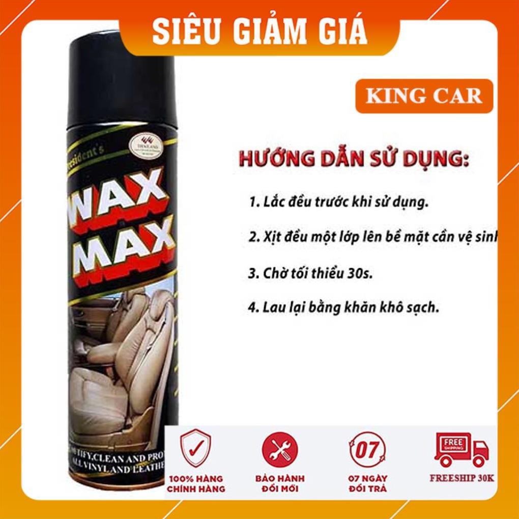 Bình xịt bóng nội thất xe ô tô - taplo - ghế da, bình xịt bóng Waxmax - Shop KingCar