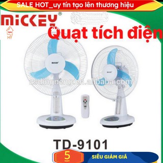 Quạt tích điện MICKEY TD9101 -16 in to đẹp tích 8 _10 tiếng, có điều khiển