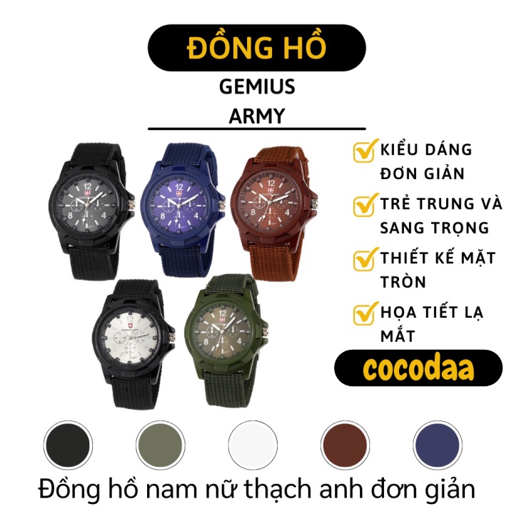 Đồng Hồ Unisex Gemius Army Thạch Anh Thời Thượng, Thép Không Gỉ 8225 [FREESHIP]