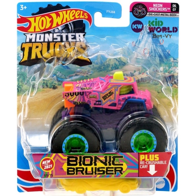 Xe mô hình Hot Wheels Monster Trucks Bionic Bruiser GTH90.