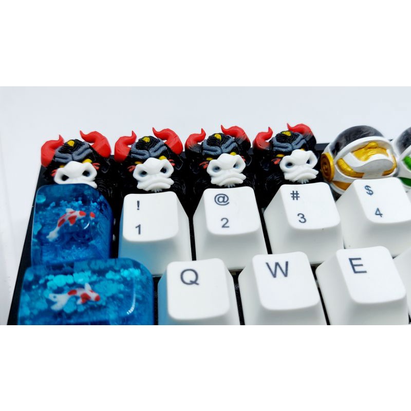 Keycap bull clone màu trắng đỏ đen trang trí bàn phím cơ
