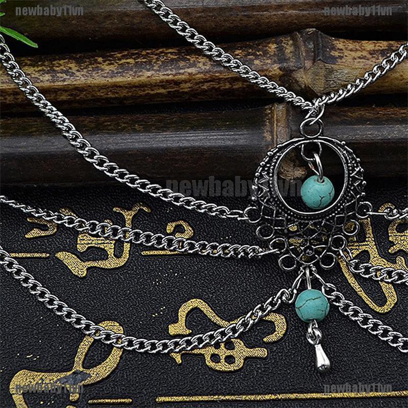 Lắc Chân ĐíNh Đá NgọC Lam Phong CáCh Boho