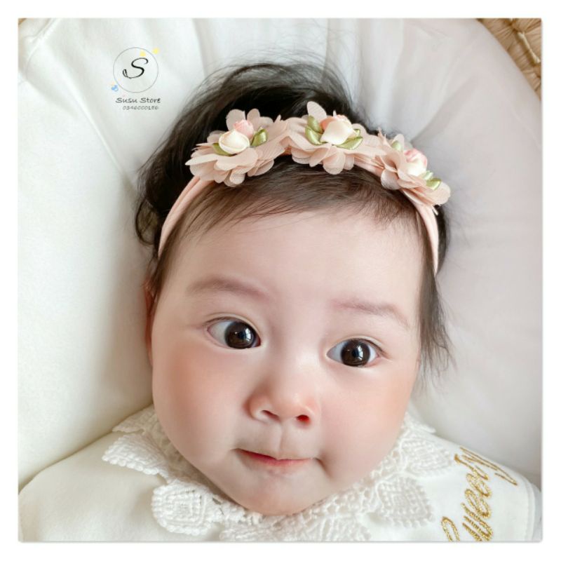 Bda 76 : băng đô hoa cho bé 6-24m