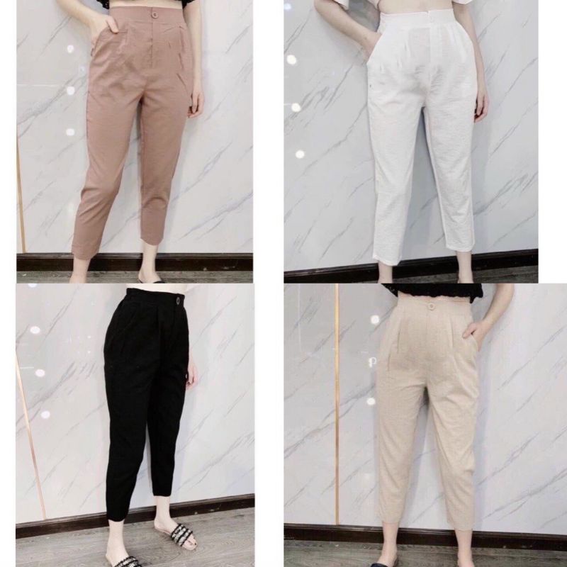 Quần baggy vải đũi cực kỳ trẻ trung phong cách ||