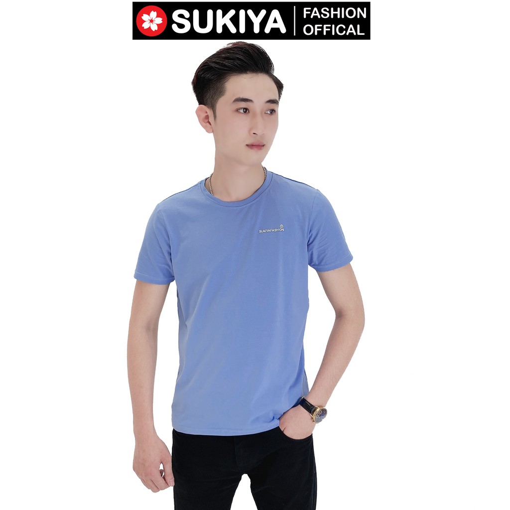 Áo thun nam hàng hiệu SUKIYA cao cấp chất 100% cotton co dãn 4 chiều AT03